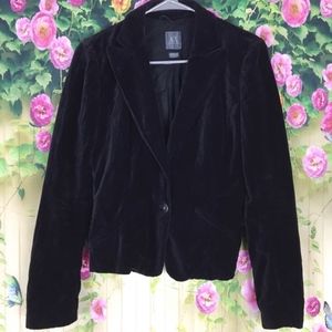 Armani Exchange Black Velvet Blazer - Size Small
